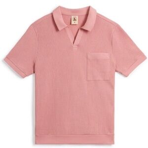 Dandy Del Mar Cannes Shirt Waffle Knit Pink Spanish Rose Short Sleeve XL